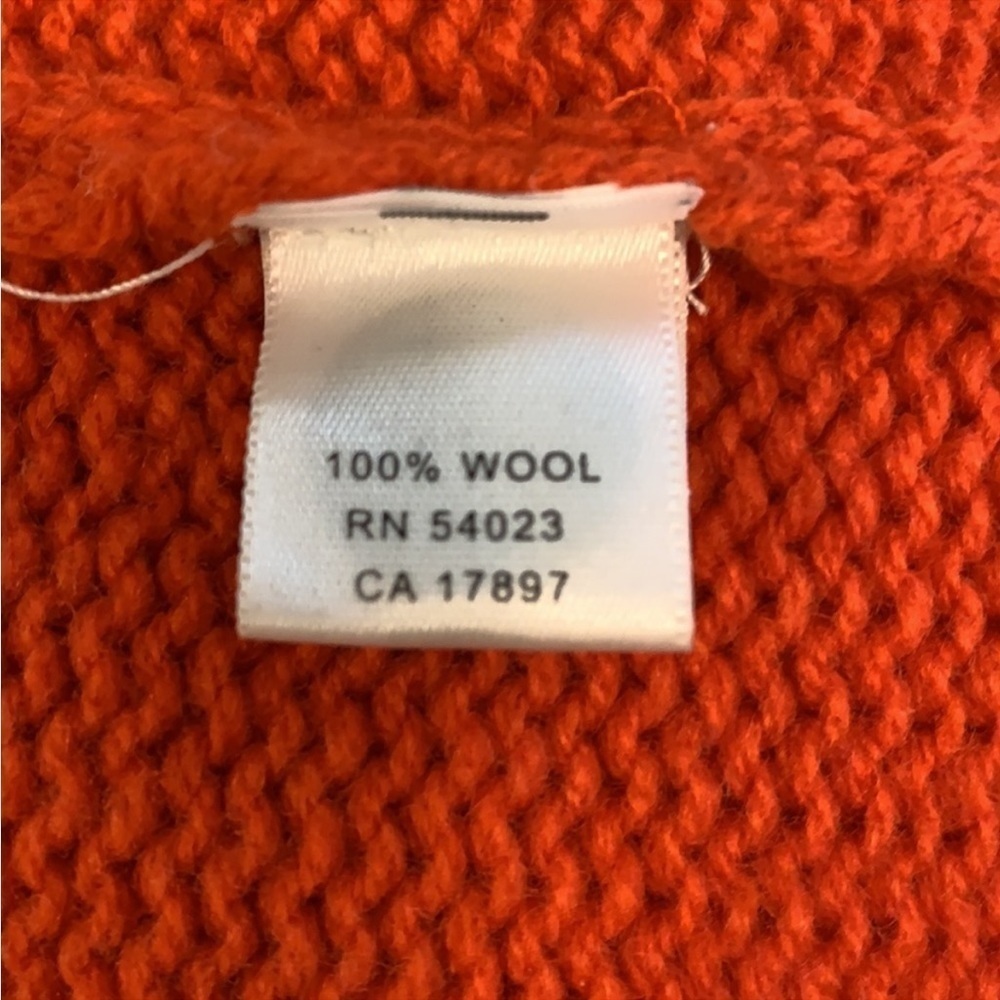 Banana Republic Wool Hoodie Sweater Rust Orange Toggle Neck Pocket Sz S Y2K - Picture 8 of 11